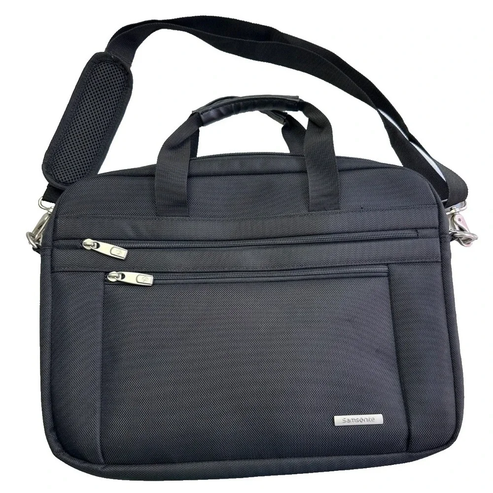 Samsonite Briefcase Shoulder Bag 2way Nylon Black Crossbody Laptop Computer